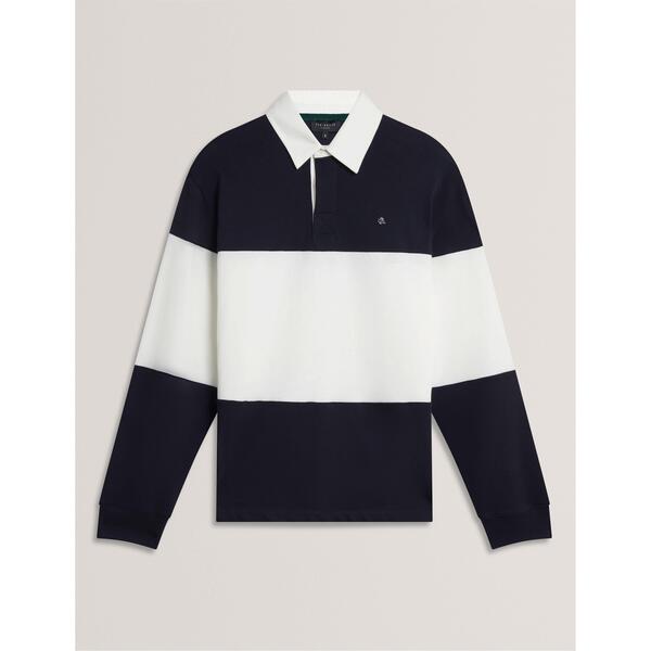 テッドベーカー メンズ トップス ポロシャツ Ted Baker Ted LS Rugby Polo Sn61 Navy ネイビー