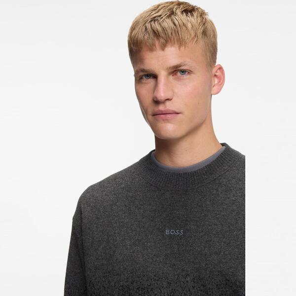 ボス メンズ アウター ニット・セーター クルーネック Boss Men's Kalbrush Orange Crew Neck Jumper Black 001 ブラック