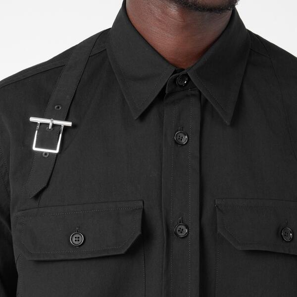 アレキサンダー・マックイーン メンズ トップス シャツ Alexander McQueen Men's Overshirt Black ブラック|ReVida 店