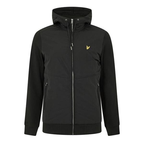 ライルアンドスコット メンズ アウター パーカー・スウェット Lyle and Scott Hybrid Hoody Sn99 Jet Black ブラック