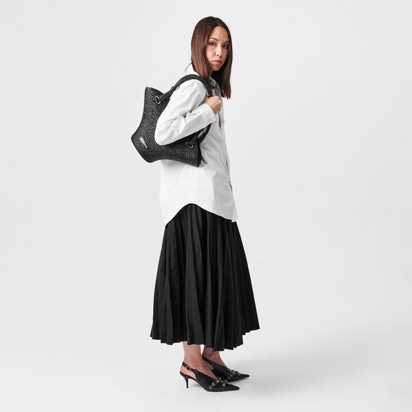 バレンシアガ レディース 御徒面子 Balenciaga Medium Beach Tote Bag Mat Black 黒いこと