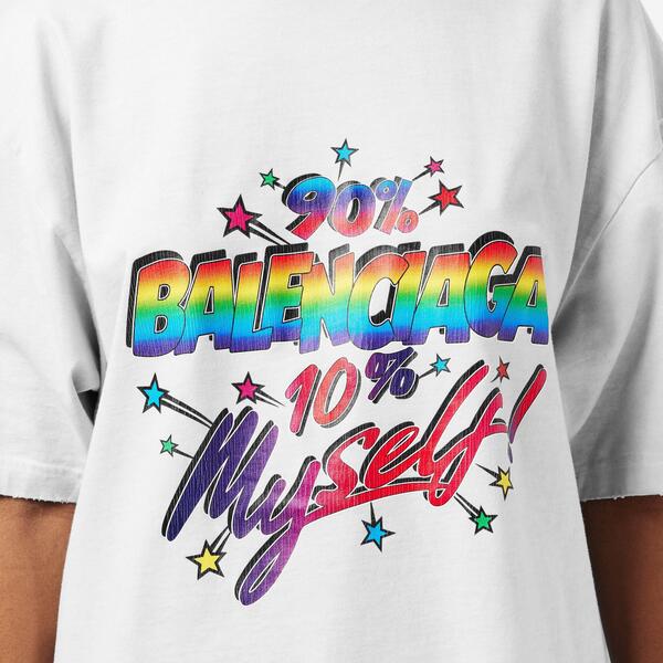 バレンシアガ レディース トップス Tシャツ レギュラーフィット Balenciaga Women's Regular Fit-Shirt Dirty White ホワイト