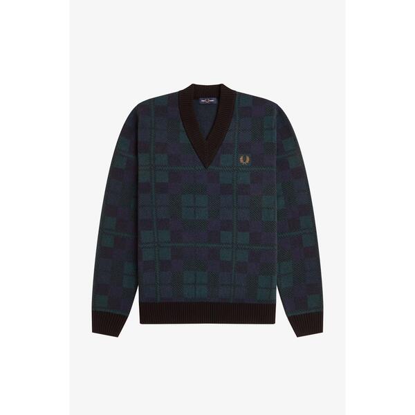 フレッドペリー メンズ アウター ニット・セーター クルーネック Fred Perry Men's BlackWatch Crew Neck Jumper Blackwatch 37A 28,470円