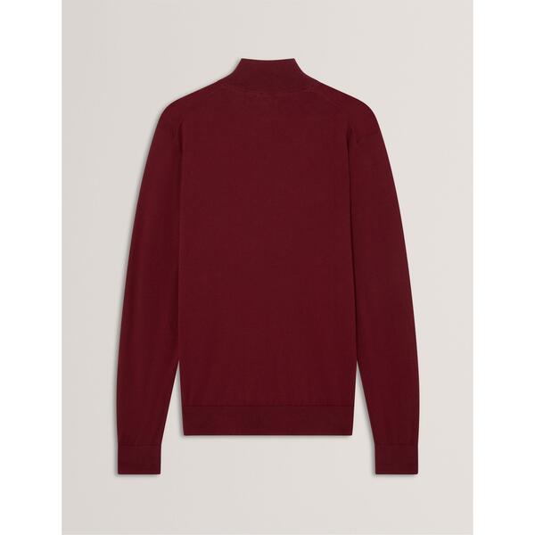 テッドベーカー メンズ アウター ニット・セーター クルーネック ハーフジップ Ted Baker Men's Merino Half Zip Crew Neck Jumper Oxblood オックスブラッド