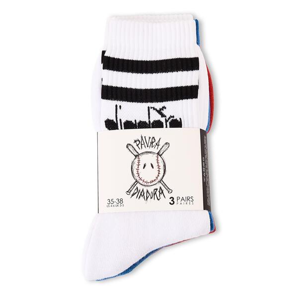 ディアドラ メンズ アンダーウェア 靴下 Diadora Paura Socks Unisex Adults Wht/Blu/Red レッド