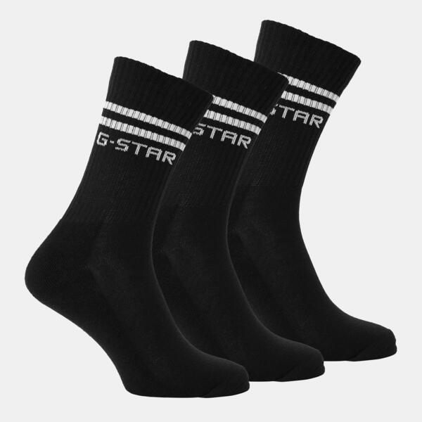 ジースター メンズ アンダーウェア 靴下 G Star Men's Creek Crew Socks Black ブラック