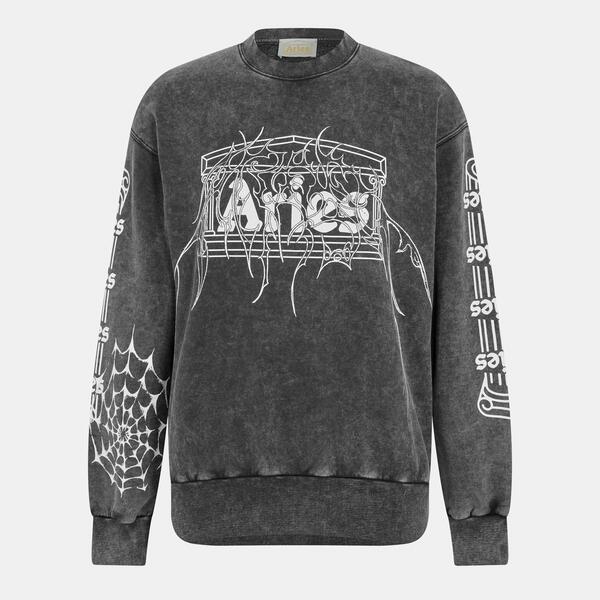アリーズ メンズ アウター パーカー・スウェット シャツ Aries Men's Overlord Crew Sweatshirt Black ブラック