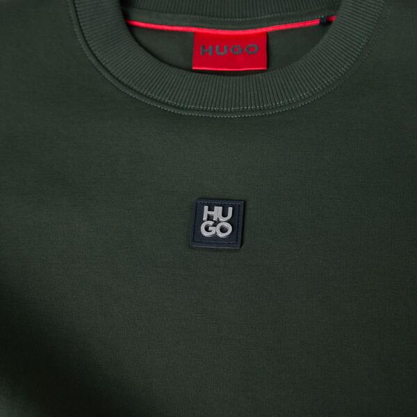 フューゴ メンズ アウター パーカー・スウェット シャツ Hugo Men's Dettil Crew-neck Sweatshirt Dark Green グリーン｜ReVida 店