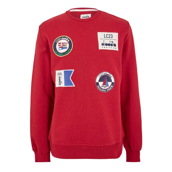 ディアドラ メンズ アウター パーカー・スウェット シャツ Diadora Sailing Patch Sweatshirt Lc23 Ro Mens Red レッド|ReVida 店