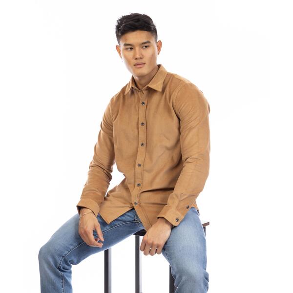 ピーターワース メンズ トップス シャツ Peter Werth Men's Bicknellong Sleeve Plain Shirt Sand Brown ブラウン