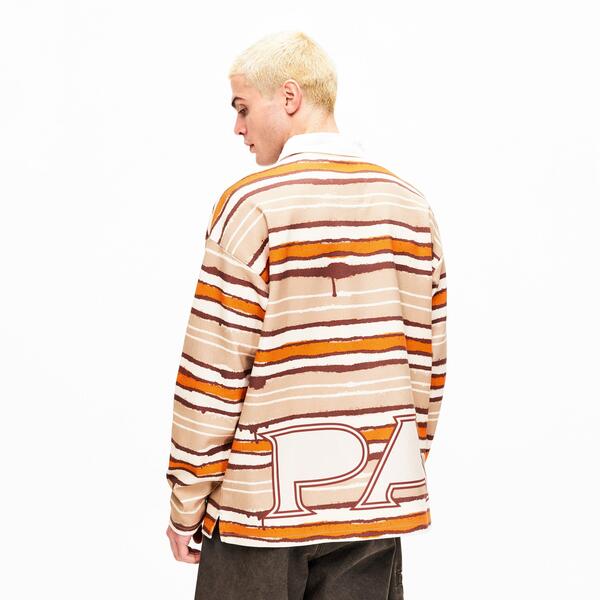 ナパピリ メンズ トップス シャツ Napapijri PDF Long Sleeve Rugby Shirt Orange/Beige オレンジ