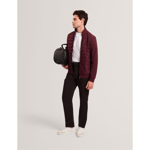 テッドベーカー メンズ アウター 上衣・上衣 キルティング Ted Baker Men\u0027s Long Sleeve Quilted Hybrid Jacket Maroon マルーン