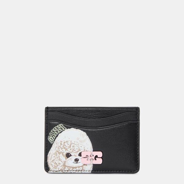 ガニー レディース 付属品 紙入れ Ganni Womens Bou Card Holder Black 黒いこと