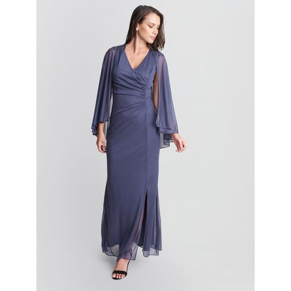 ジーナバッコーニ レディース トップス ワンピース Vネック マキシ Gina Bacconi Estefany V Neck Embellished Maxi Dress Violet バイオレット