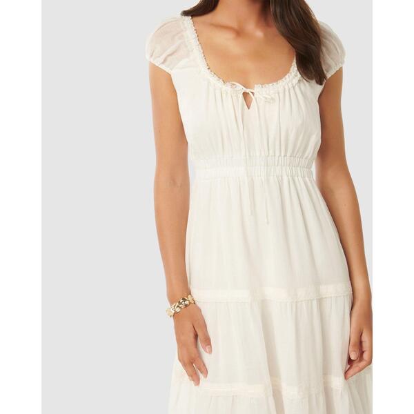 フォーエバーニュー レディース トップス ワンピース ミディ Forever New Tuscany Trim Detail Midi Dress Porcelain