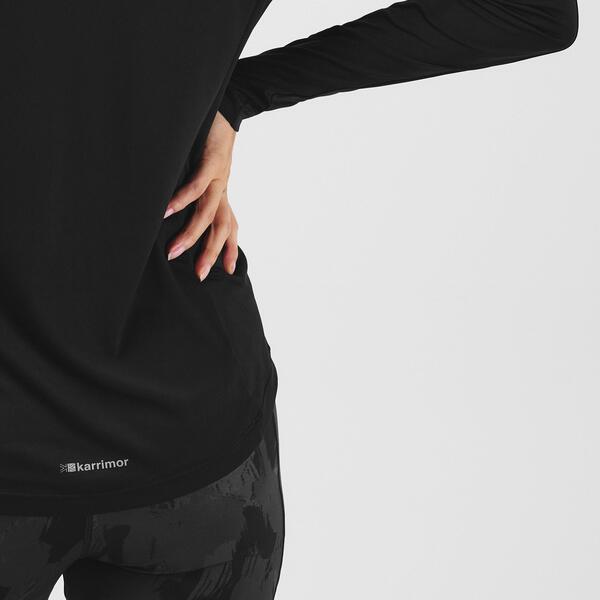 カリマー レディース アウター パーカー・スウェット Karrimor Longsleeve 1/4 Zip Top Ladies Black ブラック