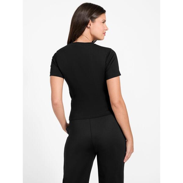 ゲス レディース トップス プルオーバー か細い相応う Guess Women\u0027s Octavia Slim Fit-Shirt Black 黒いこと