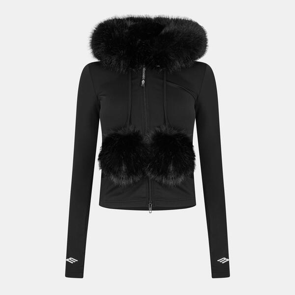 バレンシアガ レディース アウター パーカー・スウェット Balenciaga Women's Bal Fur Pull Over Hoodie Black ブラック|ReVida 店