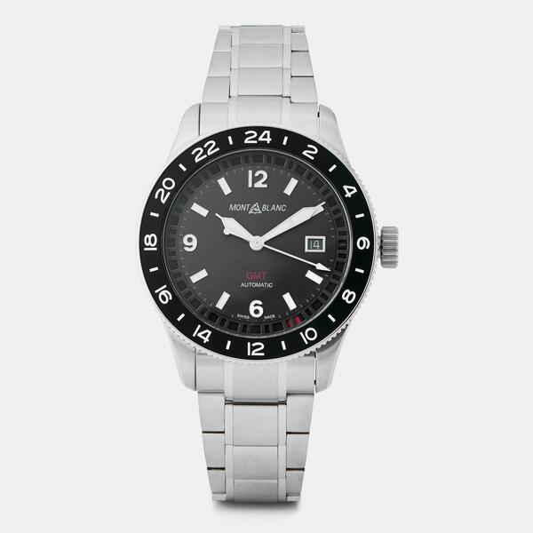 モンブラン メンズ アクセサリー 腕時計 Montblanc Men's GMT Automatic Analogue Watch Black ブラック