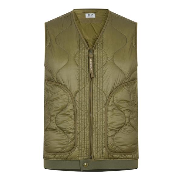 シーピーカンパニー メンズ アウター より良い キルティング ノースリーブ ジレ CP Company Men\u0027s Lens Quilted Sleeveless Gilet Capers 652