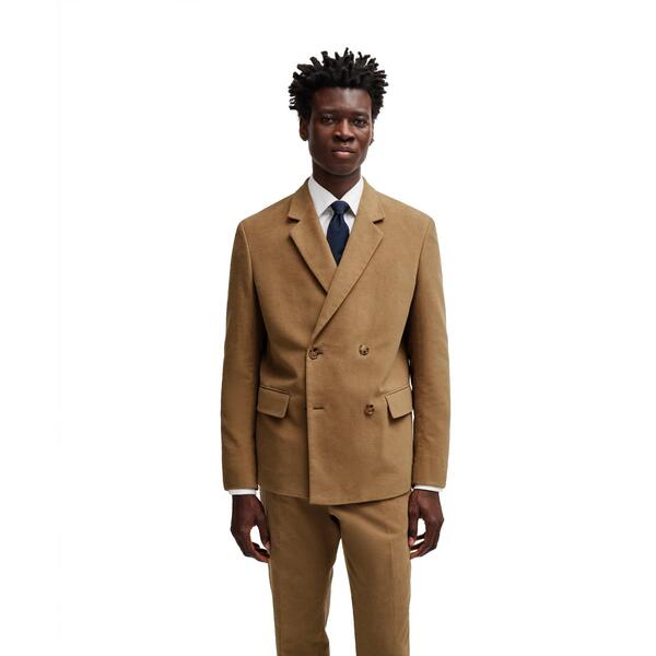 ボス メンズ アウター ジャケット・ブルゾン Boss Men's Cris Double Breasted Formal Jacket Open Beige ベージュ