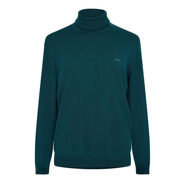 雇い主 メンズ アウター ニット・セータートルネック Boss Men\u0027s Baldebert E Turtle Neck Jumper Open Green 緑であること
