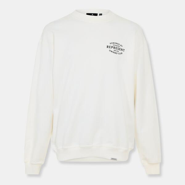 リプレゼント メンズ アウター パーカー・スウェット シャツ Represent Men's Contemporary Crew Sweatshirt Flat White ホワイト