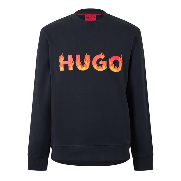 フューゴ メンズ アウター パーカー・スウェット パイル シャツ コットン Hugo Cotton-Terry Sweatshirt Black ブラック