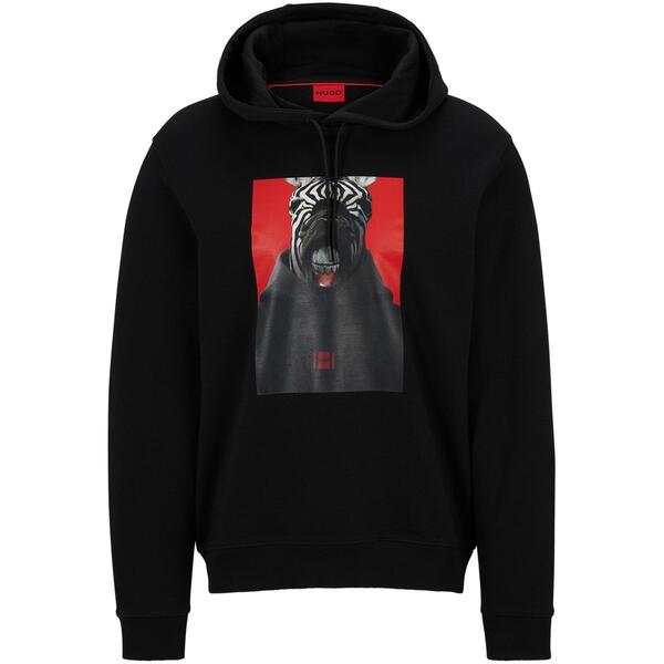 フューゴ メンズ アウター パーカー・スウェット Hugo Men\u0027s Debras Pull Over Hoodie Black 黒いこと