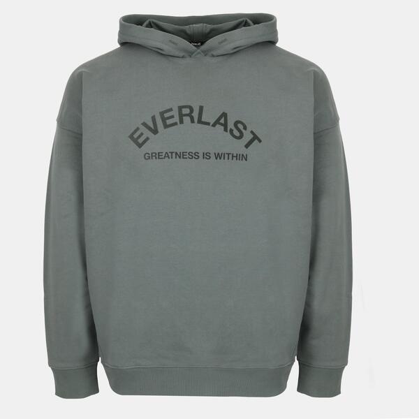 エバーラスト メンズ アウター パーカー・スウェット オーバーサイズフィット コットン Everlast Men's Flocked Cotton Long Sleeve Oversized Fit Hoodie Khaki カーキ
