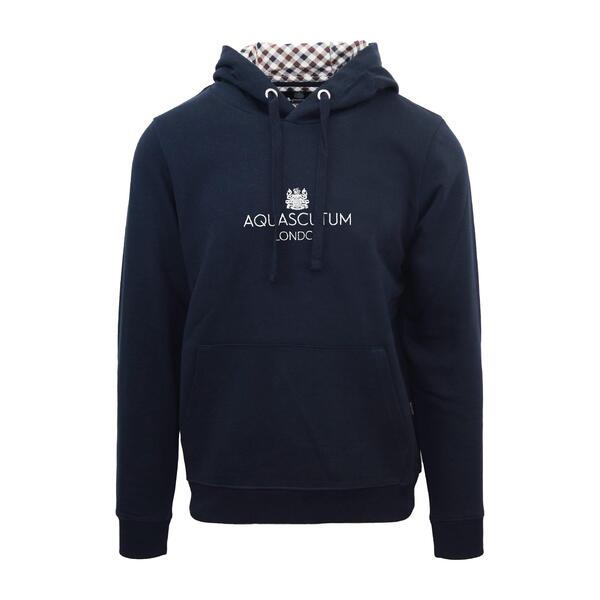 アクアスキュータム メンズ アウター パーカー・スウェット Aquascutumen's Hooded Sweat Hoodie Navy ネイビー