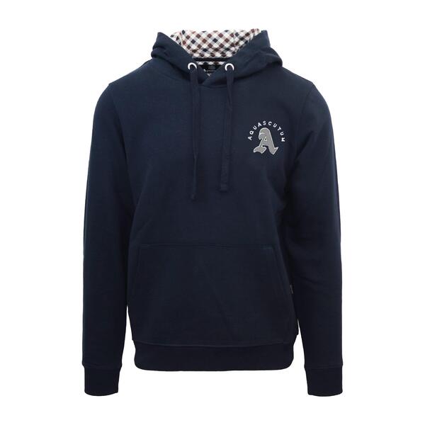 アクアスキュータム メンズ アウター パーカー・スウェット Aquascutumen's Hooded Sweat Pull Over Hoodie Navy ネイビー