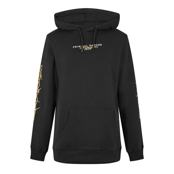 クリミナルダメージ メンズ アウター パーカー・スウェット Criminal Damage Men's Barb Wire Pull Over Hoodie Black ブラック