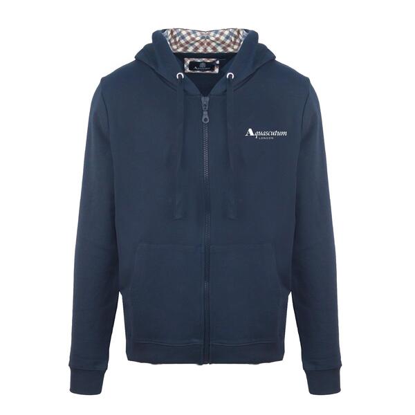 アクアスキュータム メンズ アウター パーカー・スウェット Aquascutumen's Zip Hood Sweat Zip Hoodie Navy ネイビー