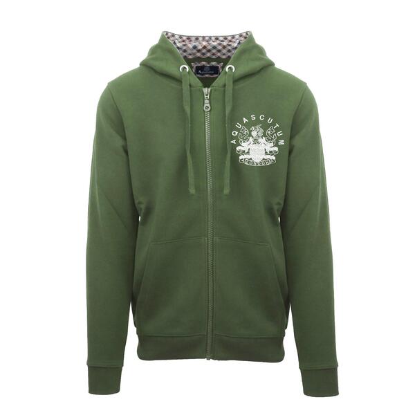 アクアスキュータム メンズ アウター パーカー・スウェット Aquascutumen's Zip Hoodie Military Green グリーン