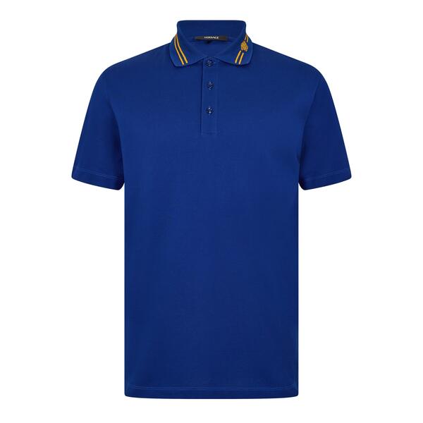 ヴェルサーチ メンズ トップス ポロシャツ Versace Men's Medusa Short Sleeve Polo Shirt Midnight Blue ブルー|ReVida 店