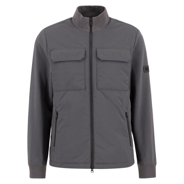バブアー メンズ アウター パーカー・スウェット キルティング シャツ Barbour International Mens Ethan Quilted Sweatshirt Charcoal チャコール