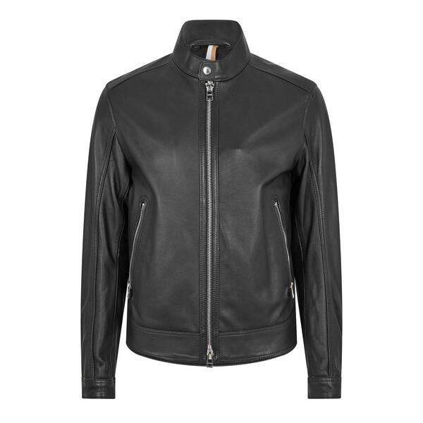 ボス メンズ アウター ジャケット・ブルゾン レザー Boss Men's Manselleather Jacket Black ブラック 60,390円