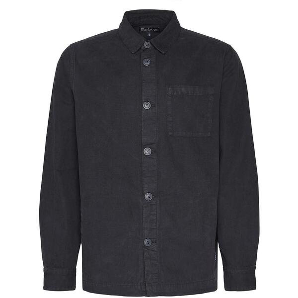 バブアー メンズ トップス シャツ コットン Barbour Mens Washed Cotton Long Sleeve Overshirt Navy NY91 ネイビー｜ReVida 店