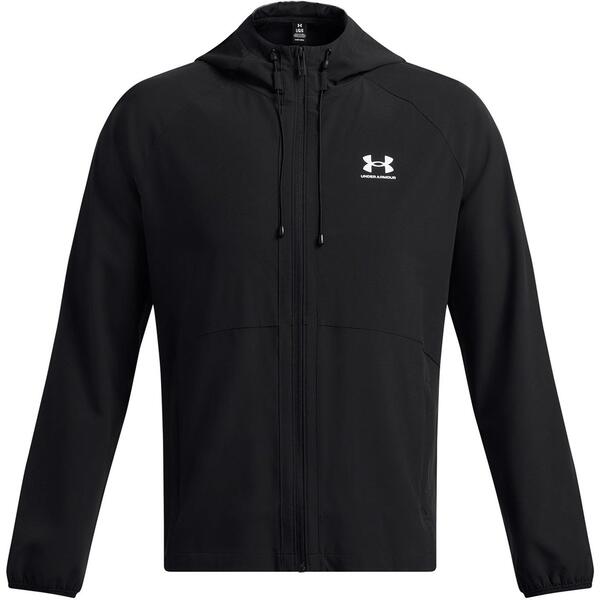 アンダーアーマー メンズ アウター ジャケット・ブルゾン Under Armour Men'stretch Wind-Resistant Windbreaker Black/White ホワイト
