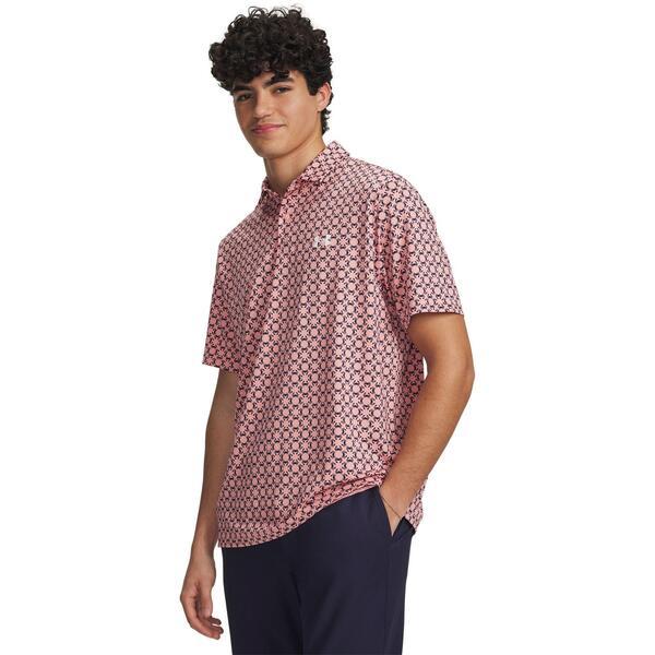 アンダーアーマー メンズ トップス ポロシャツ Under Armour UA Matchplay Polo Sn71 Pink/Navy/White ホワイト|ReVida 店