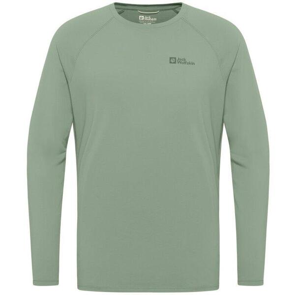 ジャックウルフスキン メンズ トップス プルオーバー Jack Wolfskin Men\u0027s Prelight Long Sleeve Performance T-Shirt Eucalyptus