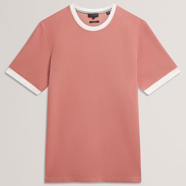 テッドベーカー メンズ トップス Tシャツ Ted Baker Ted SS Text-Shirt Sn62 Mid-Pink ピンク