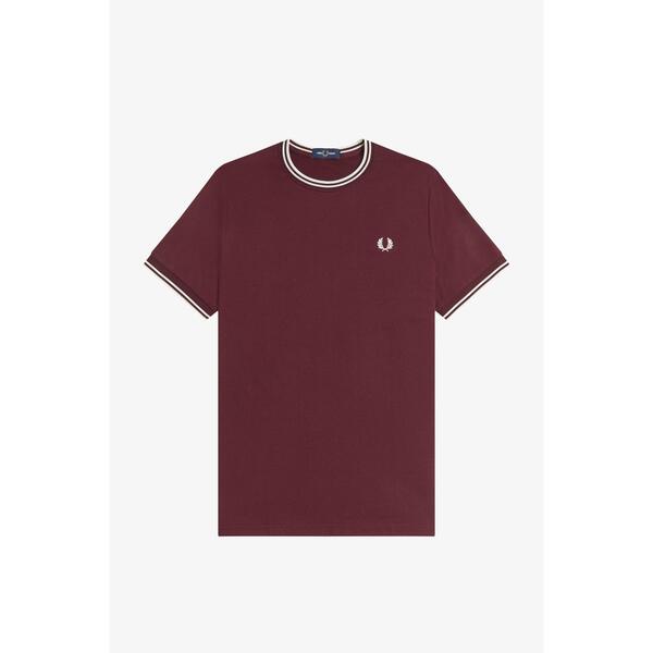 フレッドペリー メンズ トップス Tシャツ Fred Perry Twin Tipped T-Shirt Oxblood 64A オックスブラッド