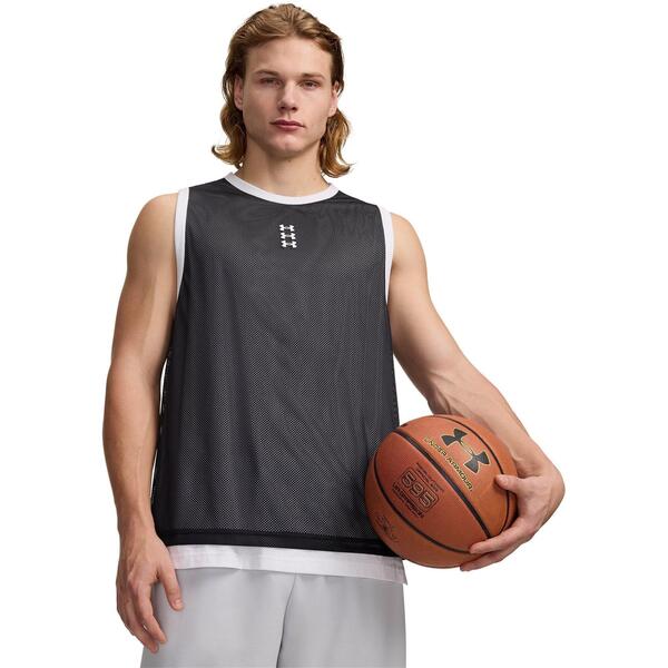 アンダーアーマー メンズ トップス シャツ ジャージー Under Armour Men's Hoops Performance Basketball Jersey Black/White ホワイト