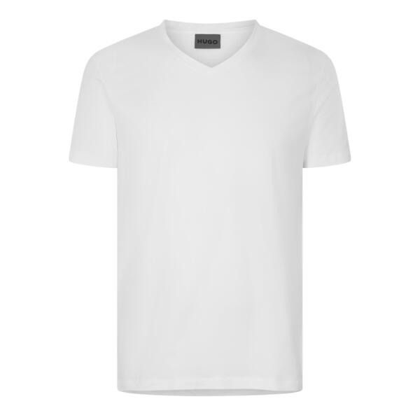 フューゴ メンズ トップス プルオーバー Vのど首 Hugo Short Sleeve V Neck T Shirt Open White 白いこと