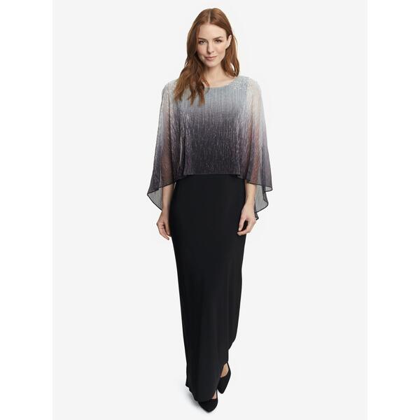 ジーナバッコーニ レディース トップス ワンピース Gina Bacconi Avigailong Ombre Popover Dress Black / Silver ブラック