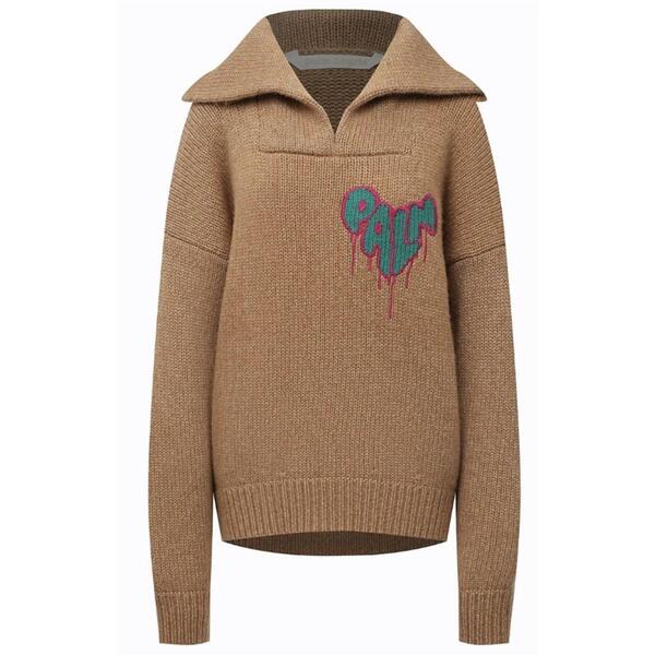 パーム・エンジェルス レディース アウター パーカー・スウェット 編み物 Palm Angels Women\u0027s Heartncknitted Hoodie Brown Fuc 赤銅色