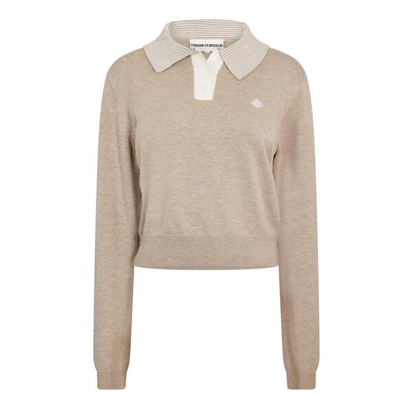 ザ クチュール クラブ レディース トップス ポロシャツ The Couture Club Womenstriped Collar Polo Shirt Beige ベージュ 17,381円