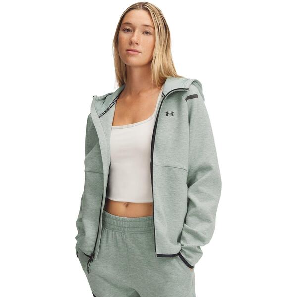 アンダーアーマー レディース アウター パーカー・スウェット フリース Under Armour Women\u0027s Unst Fleece Full Zip Hoodie Green 緑であること